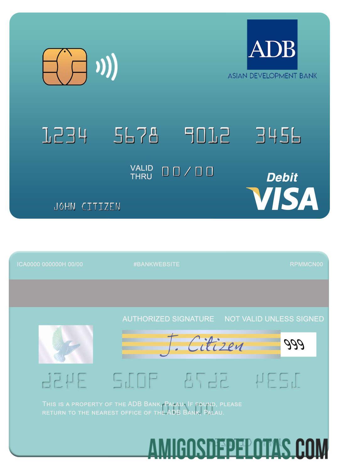 Palau ADB Bank Visa Debit Card download for verification
